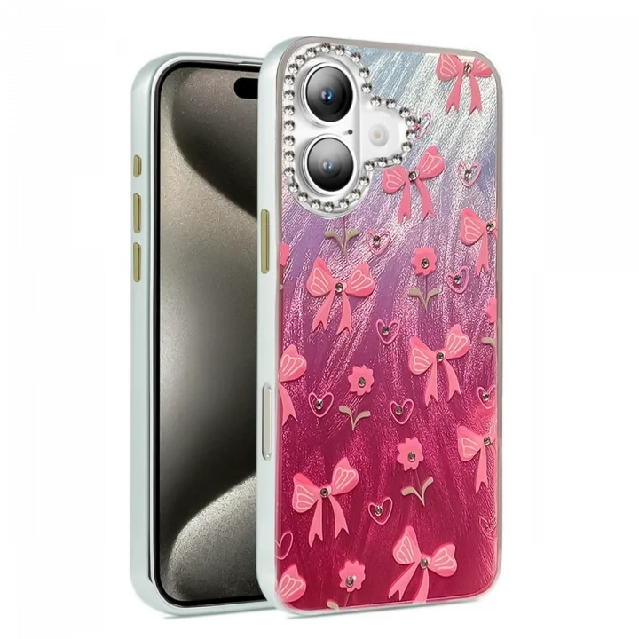 Mey İthalat®  iPhone 16 Kılıf Blade Aynalı Desenli Kapak - Desen 3