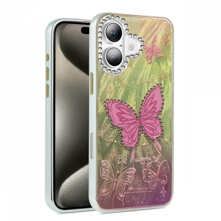 Mey İthalat®  iPhone 16 Kılıf Blade Aynalı Desenli Kapak - Desen 5