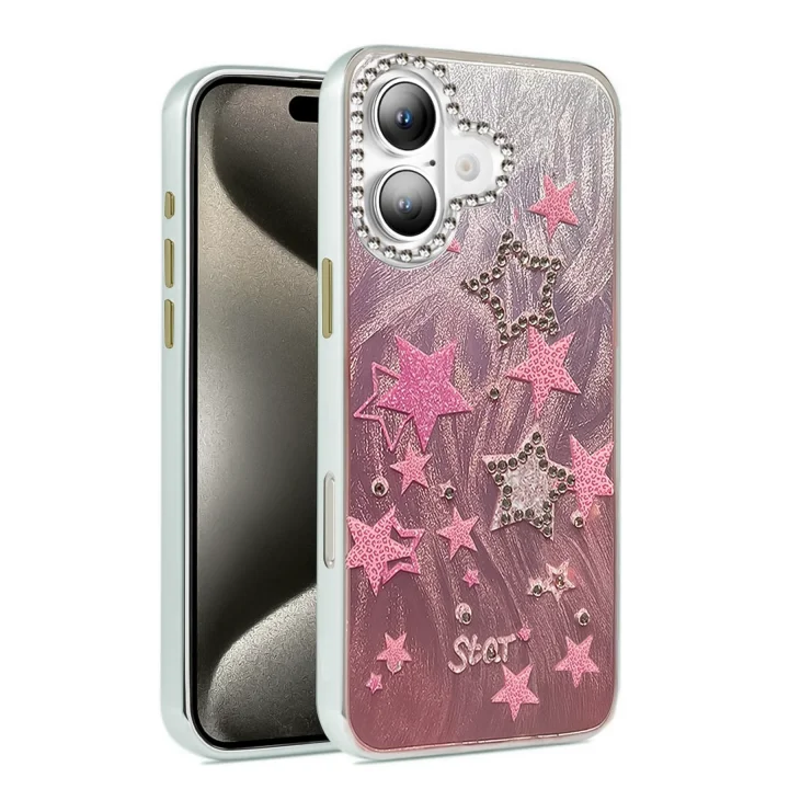 Mey İthalat®  iPhone 16 Kılıf Blade Aynalı Desenli Kapak - Desen 7