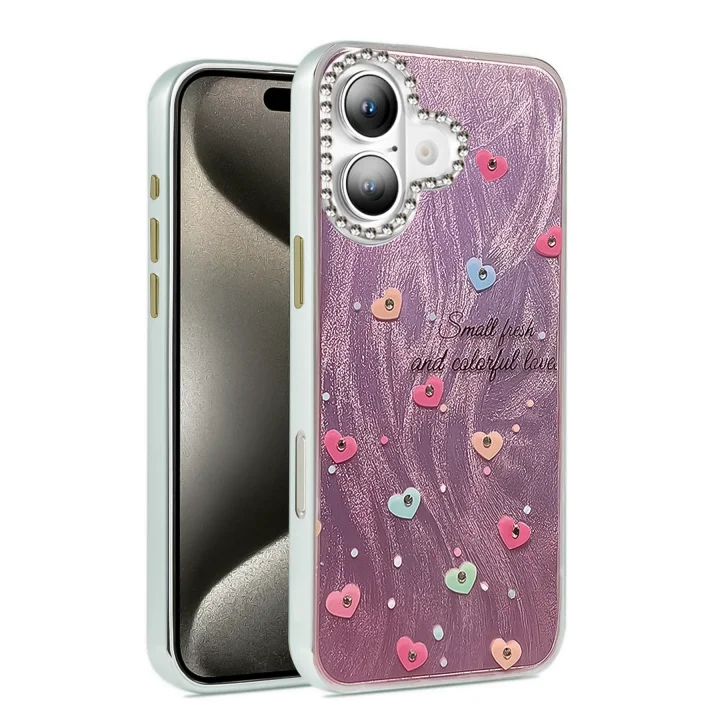 Mey İthalat®  iPhone 16 Kılıf Blade Aynalı Desenli Kapak - Desen 8