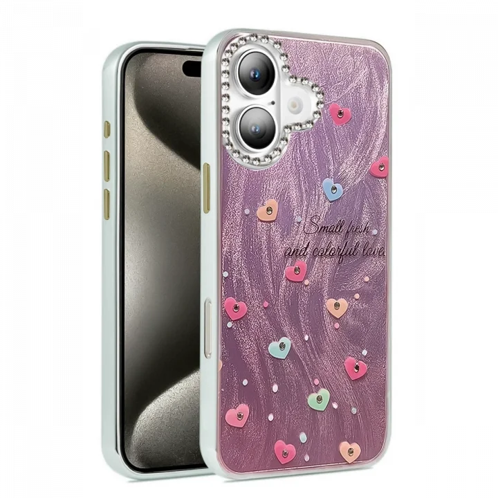 Mey İthalat®  iPhone 16 Kılıf Blade Aynalı Desenli Kapak - Desen 8