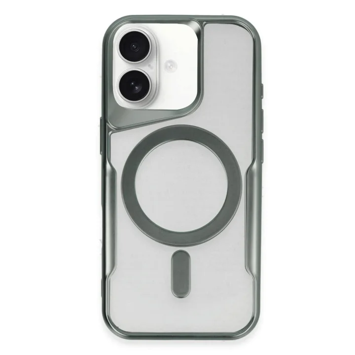 Mey İthalat®   iPhone 16 Kılıf Boyi Magsafe Silikon Kapak - Yeşil