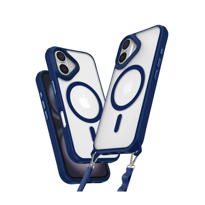 Mey İthalat®  iPhone 16 Kılıf Enka Magsafe Silikon Kılıf - Lacivert