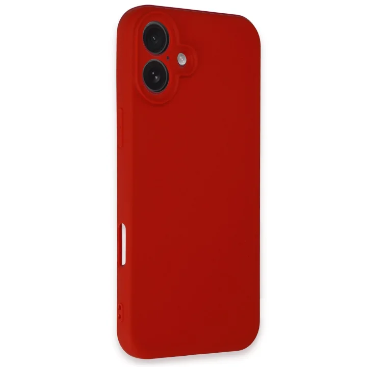 Mey İthalat®   iPhone 16 Kılıf First Silikon - Kırmızı