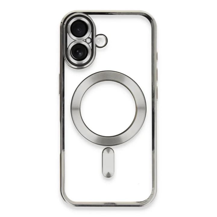 Mey İthalat®   iPhone 16 Kılıf Kross Magneticsafe Kapak - Gümüş