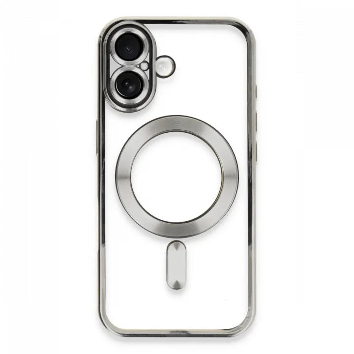 Mey İthalat®   iPhone 16 Kılıf Kross Magneticsafe Kapak - Gümüş