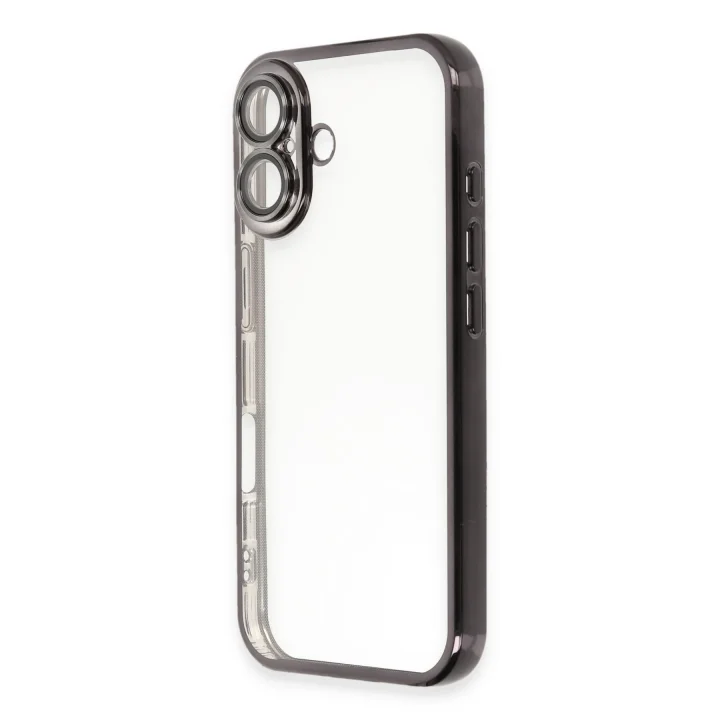 Mey İthalat®   iPhone 16 Kılıf  Lensli Silikon - Siyah