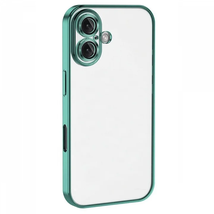 Mey İthalat®   iPhone 16 Kılıf  Lensli Silikon - Turkuaz