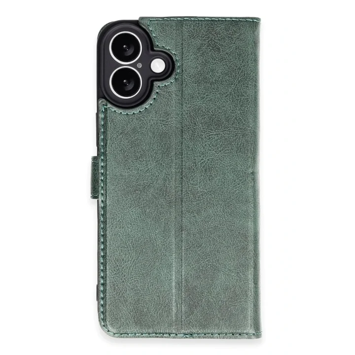 Mey İthalat®   iPhone 16 Kılıf Trend S Plus Kapaklı Kılıf - Yeşil