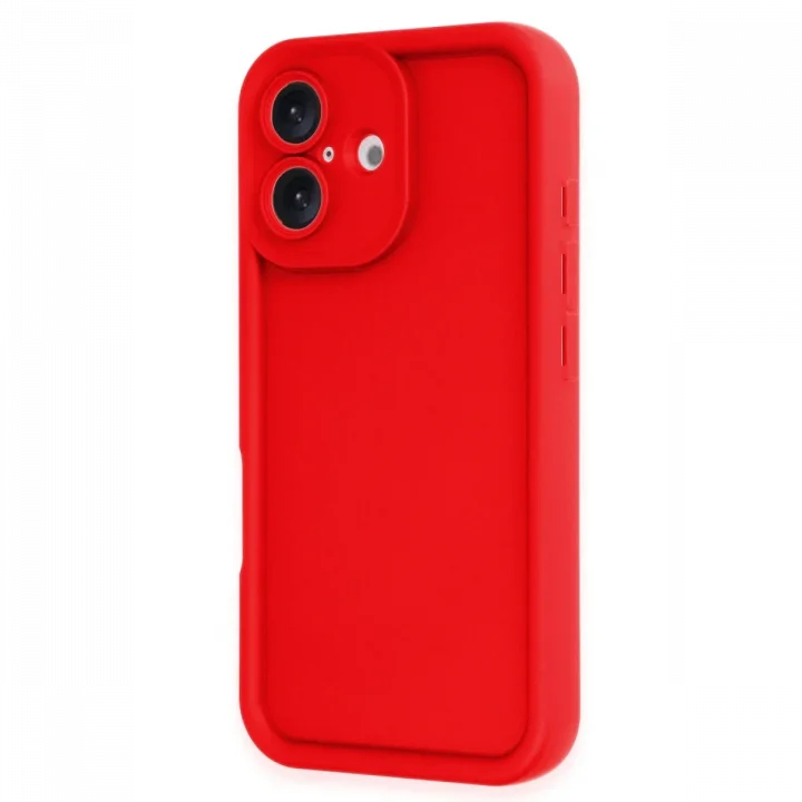 Mey İthalat®   iPhone 16 Kılıf Viera Silikon - Kırmızı