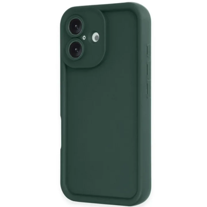 Mey İthalat®   iPhone 16 Kılıf Viera Silikon - Koyu Yeşil