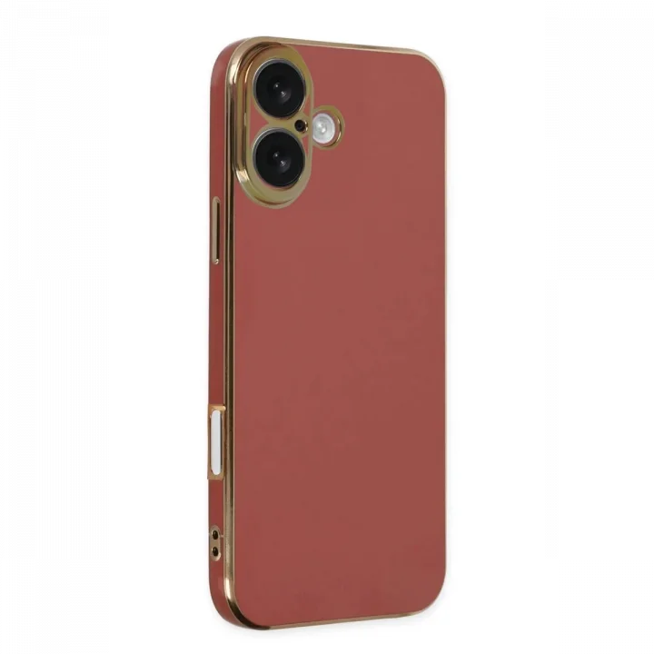 Mey İthalat®   iPhone 16 Kılıf Volet Silikon - Kırmızı