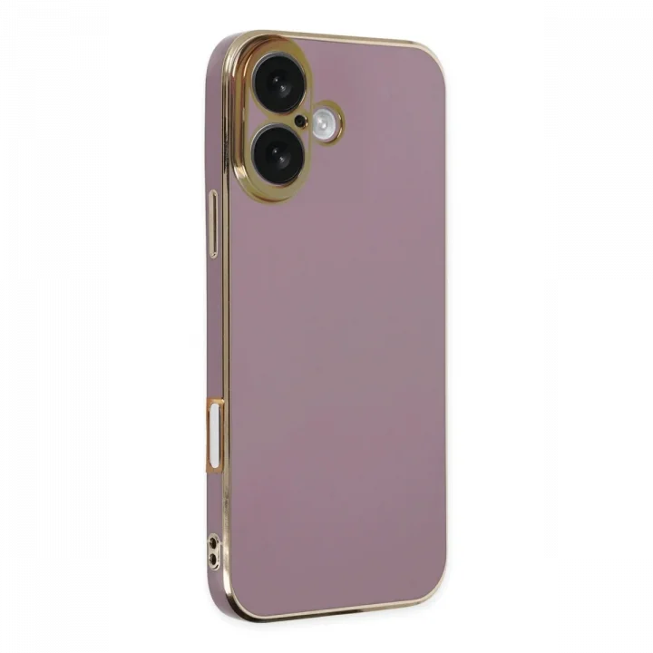 Mey İthalat®   iPhone 16 Kılıf Volet Silikon - Mor