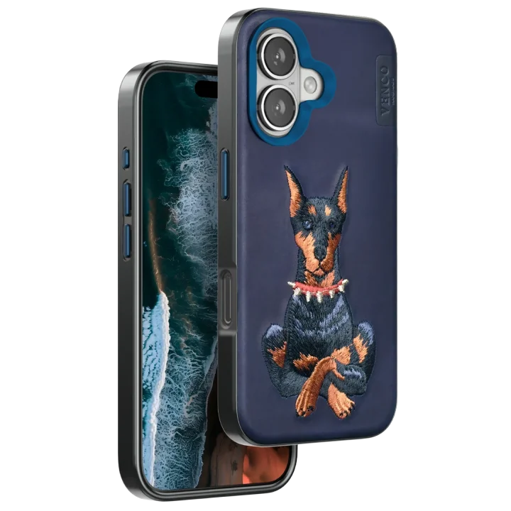 Mey İthalat®  iPhone 16 Perma Desenli Kapak - Lacivert