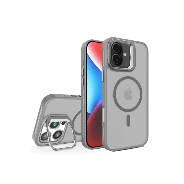 Mey İthalat®  iPhone 16 Plus Flet Lens Magsafe Kapak - Gri