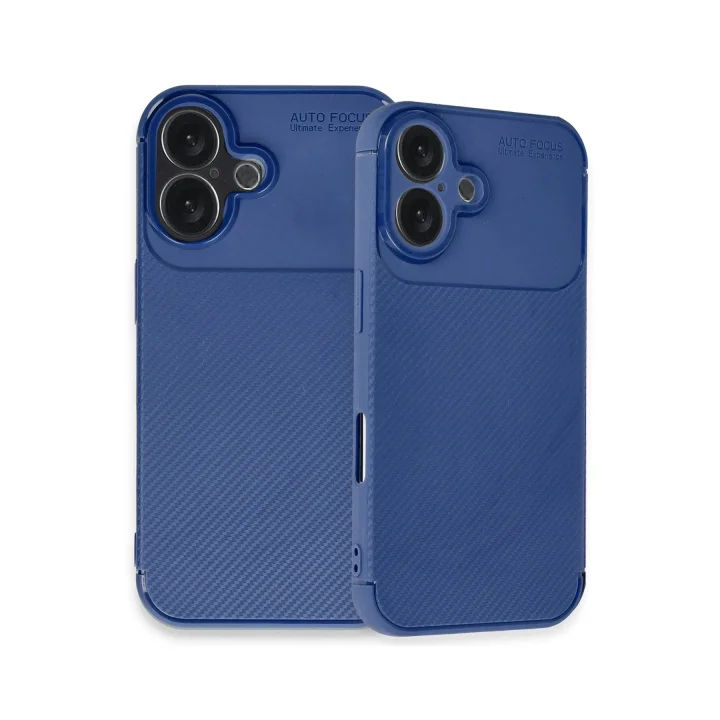 Mey İthalat®   iPhone 16 Plus Kılıf Auto Focus Karbon Kapak - Lacivert