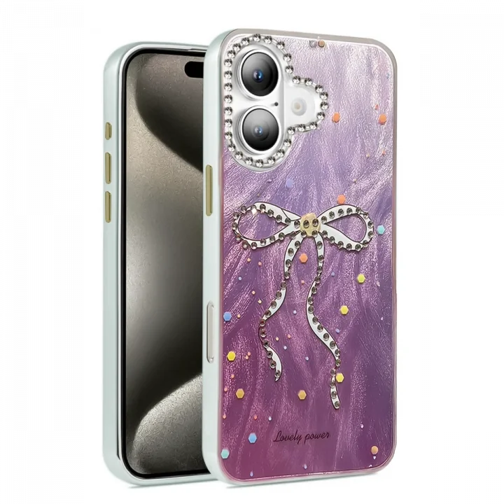 Mey İthalat®  iPhone 16 Plus Kılıf Blade Aynalı Desenli Kapak - Desen 1