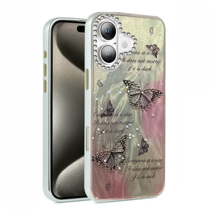 Mey İthalat®  iPhone 16 Plus Kılıf Blade Aynalı Desenli Kapak - Desen 6