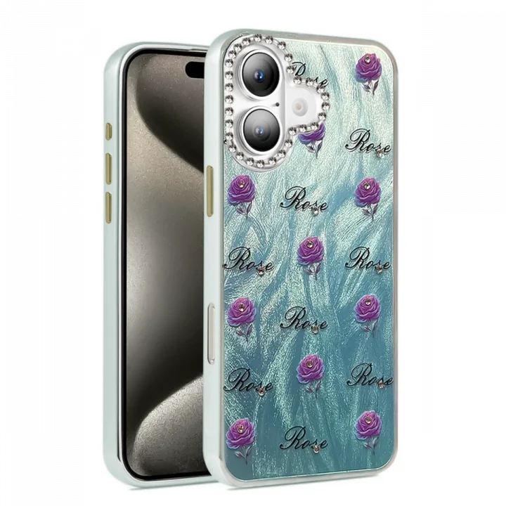 Mey İthalat®  iPhone 16 Plus Kılıf Blade Aynalı Desenli Kapak - Desen 9