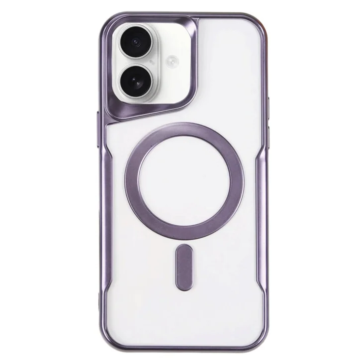 Mey İthalat®   iPhone 16 Plus Kılıf Boyi Magsafe Silikon Kapak - Derin Mor