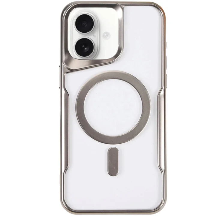 Mey İthalat®   iPhone 16 Plus Kılıf Boyi Magsafe Silikon Kapak - Gümüş