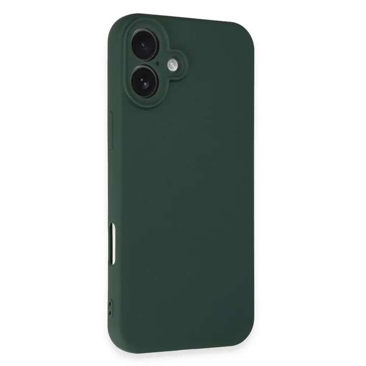 Mey İthalat®   iPhone 16 Plus Kılıf First Silikon - Koyu Yeşil