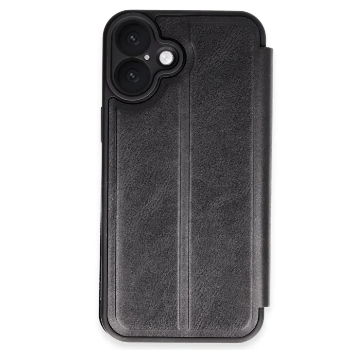 Mey İthalat®   iPhone 16 Plus Kılıf Flip Cover - Siyah