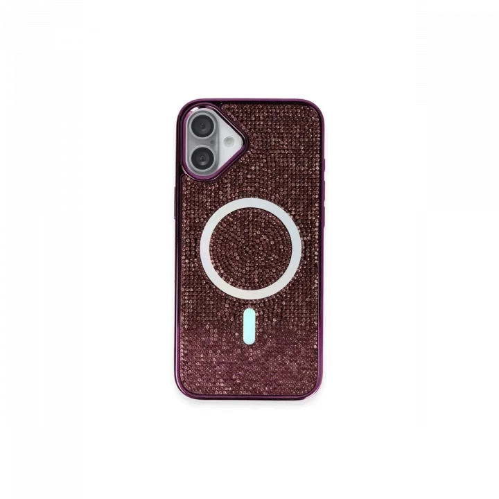 Mey İthalat®  iPhone 16 Plus Kılıf Helen Magsafe Kapak - Derin Mor