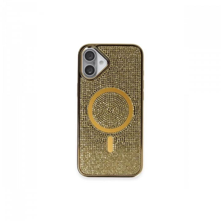 Mey İthalat®  iPhone 16 Plus Kılıf Helen Magsafe Kapak - Gold