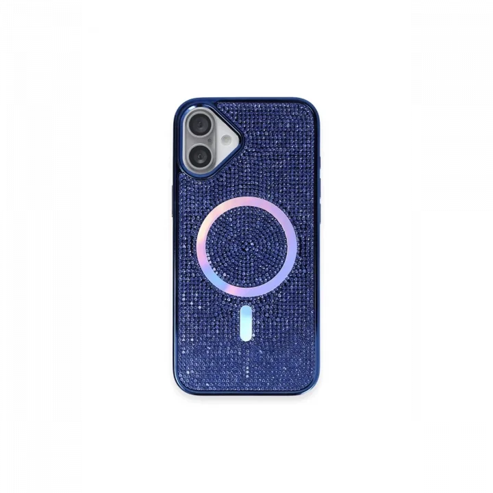 Mey İthalat®  iPhone 16 Plus Kılıf Helen Magsafe Kapak - Lacivert