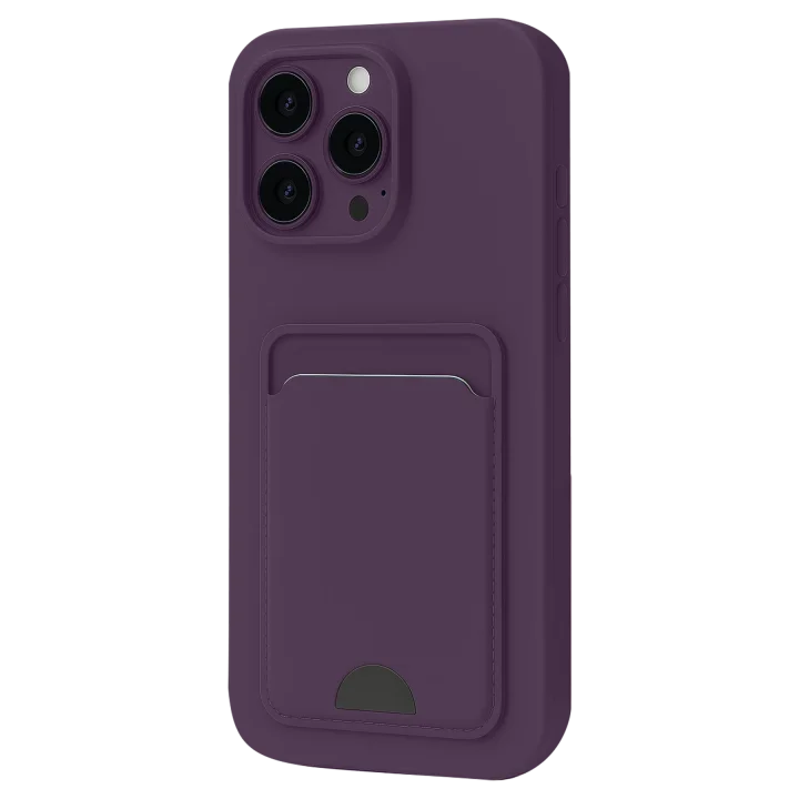 Mey İthalat®  iPhone 16 Plus Kılıf Kelvin Kartvizitli Silikon - Derin Mor