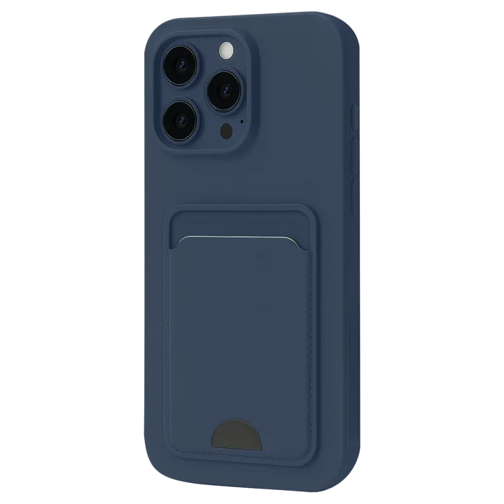 Mey İthalat®   iPhone 16 Plus Kılıf Kelvin Kartvizitli Silikon - Lacivert