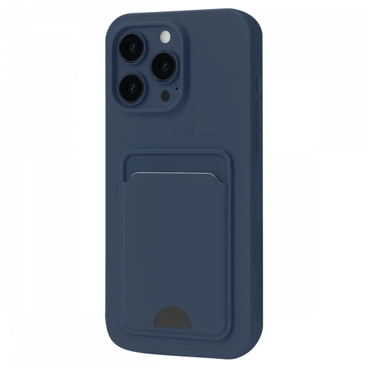 Mey İthalat®   iPhone 16 Plus Kılıf Kelvin Kartvizitli Silikon - Lacivert