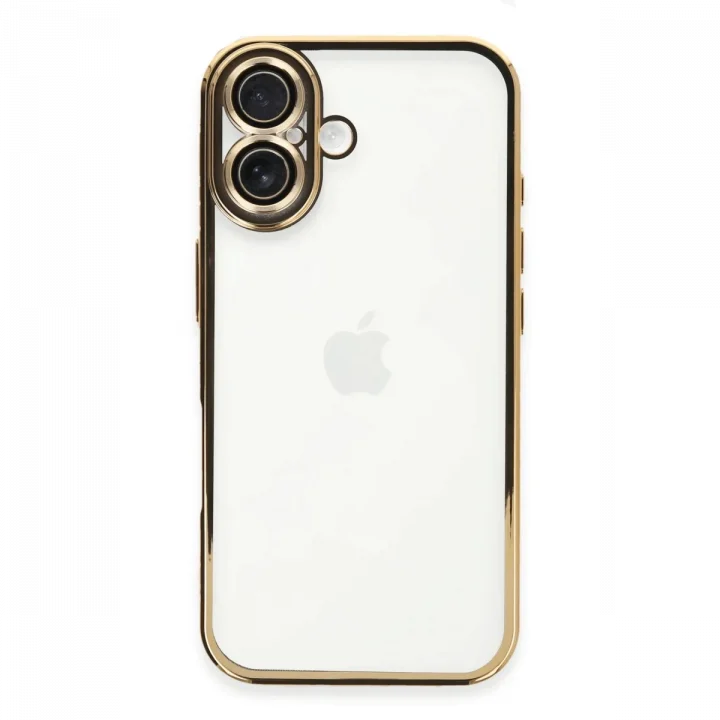 Mey İthalat®   iPhone 16 Plus Kılıf  Lensli Silikon - Gold