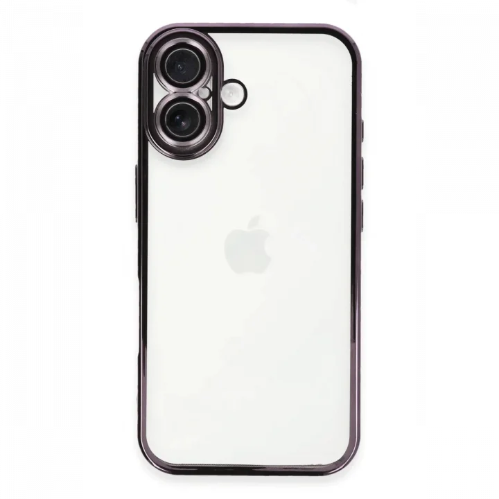 Mey İthalat®   iPhone 16 Plus Kılıf  Lensli Silikon - Mor