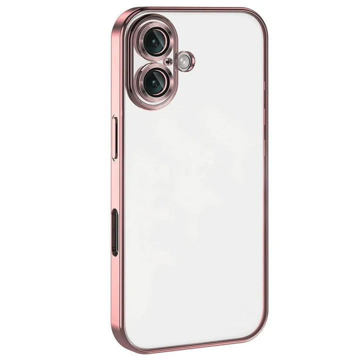 Mey İthalat®   iPhone 16 Plus Kılıf  Lensli Silikon - Pembe
