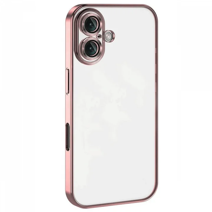 Mey İthalat®   iPhone 16 Plus Kılıf  Lensli Silikon - Pembe
