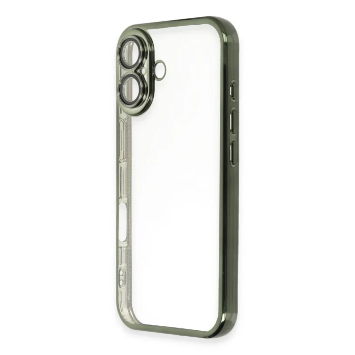 Mey İthalat®   iPhone 16 Plus Kılıf  Lensli Silikon - Yeşil