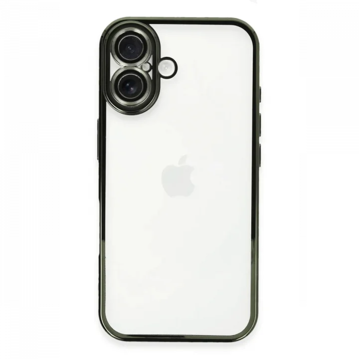 Mey İthalat®   iPhone 16 Plus Kılıf  Lensli Silikon - Yeşil