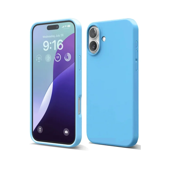 Mey İthalat®   iPhone 16 Plus Kılıf Nano içi Kadife Silikon - Mavi