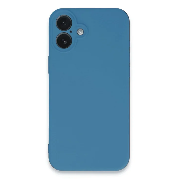 Mey İthalat®   iPhone 16 Plus Kılıf Nano içi Kadife Silikon - Mavi