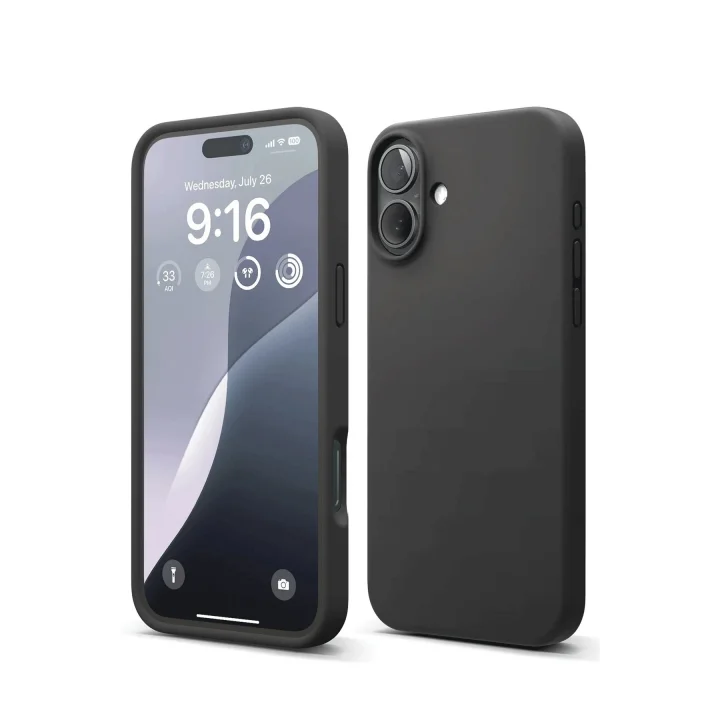 Mey İthalat®   iPhone 16 Plus Kılıf Nano içi Kadife Silikon - Siyah