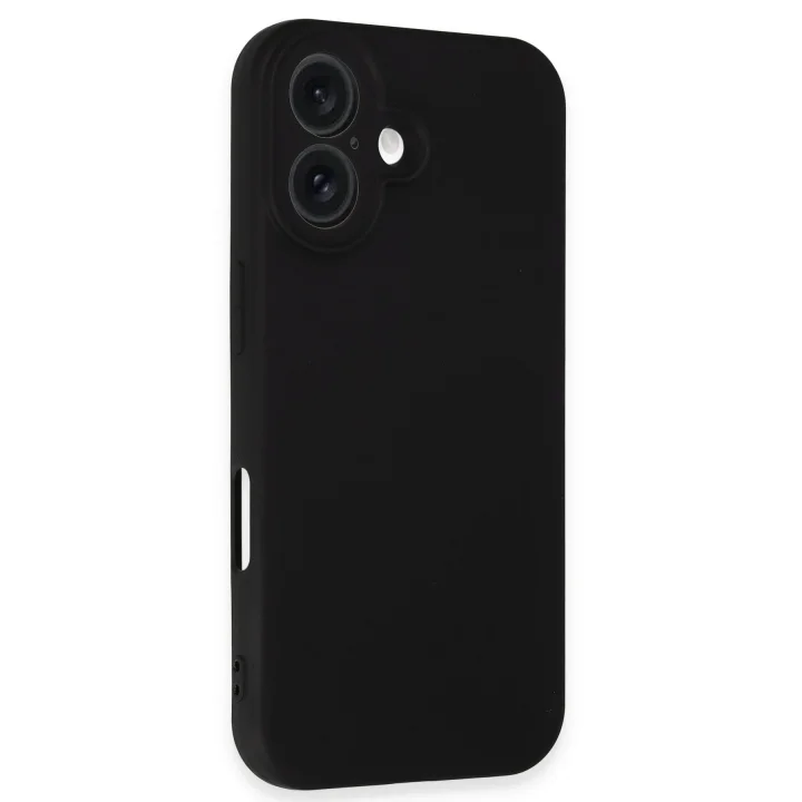 Mey İthalat®   iPhone 16 Plus Kılıf Nano içi Kadife Silikon - Siyah