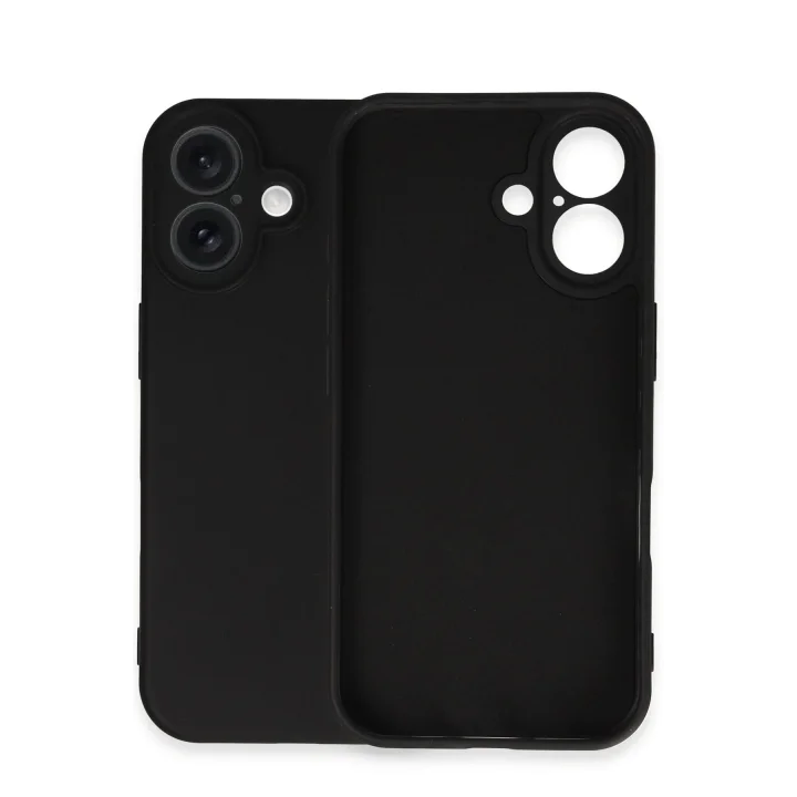 Mey İthalat®   iPhone 16 Plus Kılıf Nano içi Kadife Silikon - Siyah