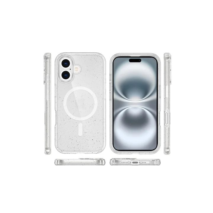 Mey İthalat®  iPhone 16 Plus Kılıf Star Magsafe Kapak - Şeffaf