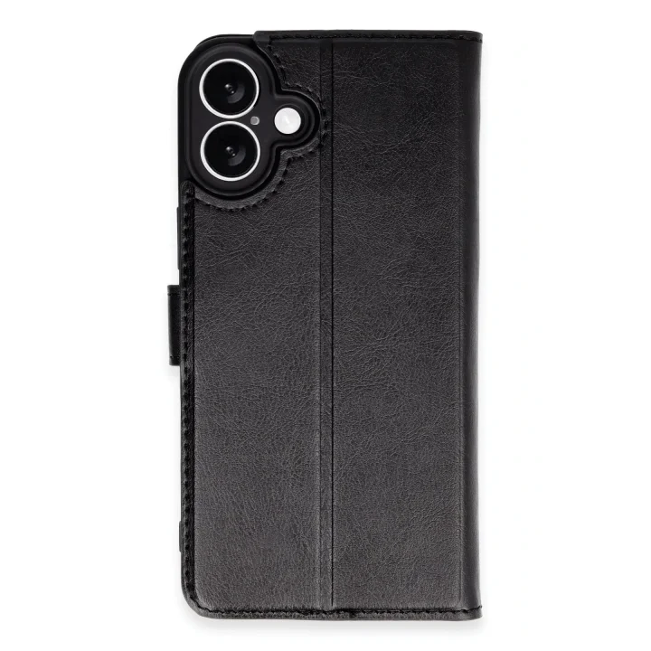 Mey İthalat®   iPhone 16 Plus Kılıf Trend S Plus Kapaklı Kılıf - Siyah