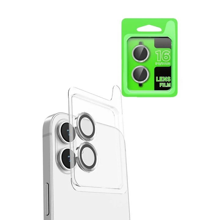Mey İthalat®  iPhone 16 Plus Raze Metal Kamera Lens - Beyaz