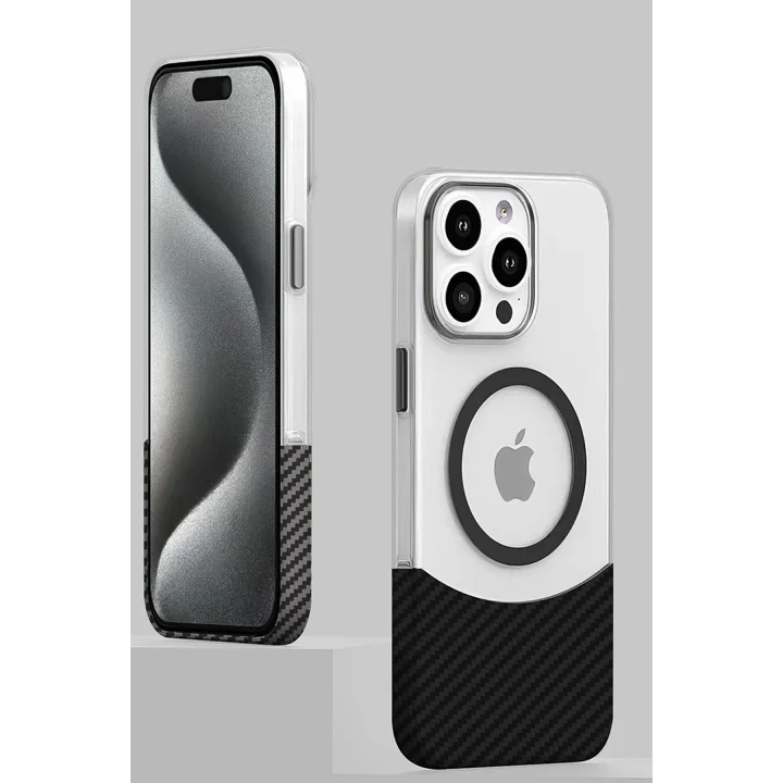 Mey İthalat®  iPhone 16 Pro Carbon Puzzle Magsafe Kapak - Desert