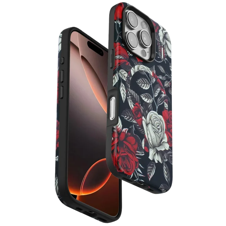 Mey İthalat®  iPhone 16 Pro Flower Series Magsafe Kapak - Siyah