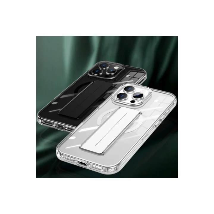 Mey İthalat®  iPhone 16 Pro Kılıf Alfa Magsafe Standlı Kapak - Şeffaf